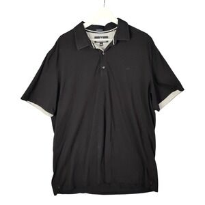 Buttercloth Icy Cotton Polo Shirt Short Sleeve Casual Black Golf Outdoor Men 2XL